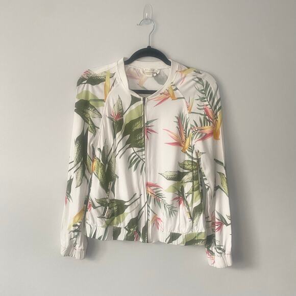 Rare Earth Floral Bomber Style Lightweight Zip Up Jacket Size 10‎ - Picture 1 of 5